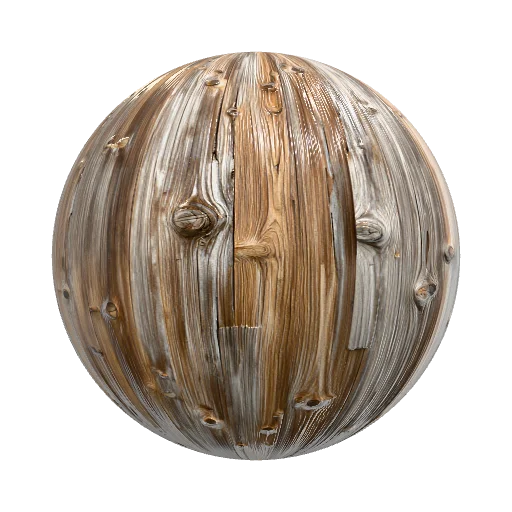 Rough-hewn, aged cedar plank with vertical knot… — seamless wood PBR material preview
