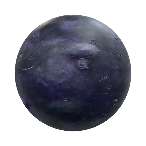 Grungy Flat alien Metal,, dark grey purple — seamless metal PBR material preview