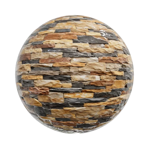 natural stone wall clading — seamless stone PBR material preview