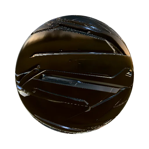 futuristic metal panel trim sheet for a space station… — seamless metal PBR material preview