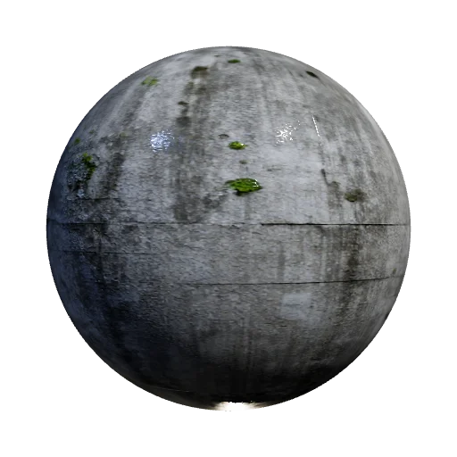 Damp brutalist concrete texture, green lichen spots, algae stains from high humidity, wet stone matrix, post-apocalyptic — seamless stone PBR material preview