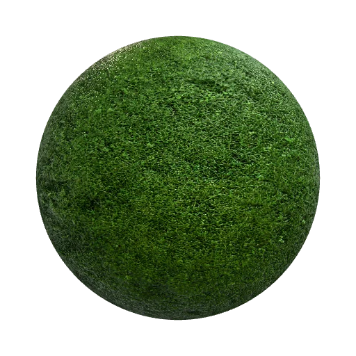 Stylised green grass, with small clovers and weeds… — seamless organic PBR material preview