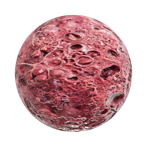 Macro photography of a realistic inflamed endothelial tissue wall, seamless PBR texture, organic fleshy background, bump — seamless organic PBR material preview