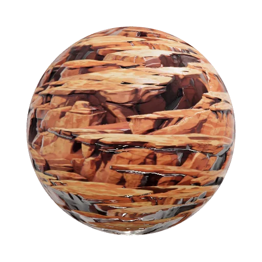 Create a desert rock texture for me in a stylized anime… — seamless stone PBR material preview