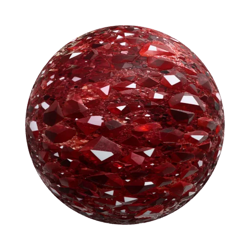 make a texture of red crystall — seamless stone PBR material preview