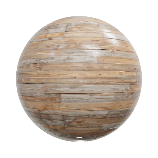 Rustic, worn, reclaimed wooden boat deck planks — seamless wood PBR material preview