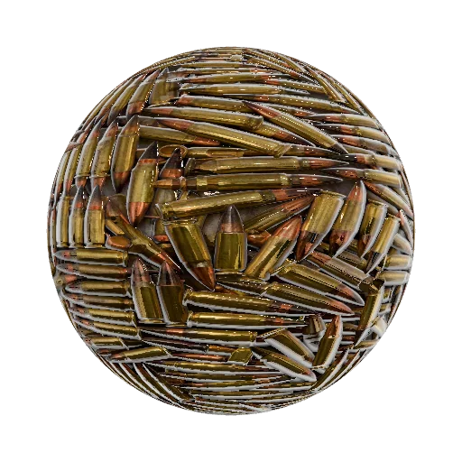 Hyperrealistic old bullet 9.39 for vss — seamless metal PBR material preview