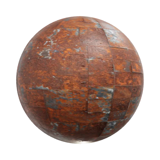 Industrial rusty metal tile — seamless metal PBR material preview
