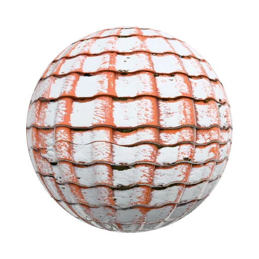 create a seamless snowed rooftop orange clay tile with… — seamless stone PBR material preview