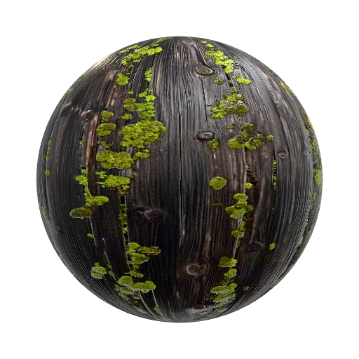старые стены из старых темных досок оброших мхом — seamless wood PBR material preview