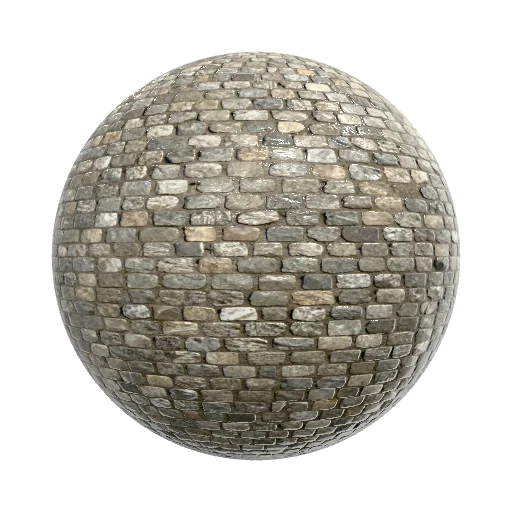 Seamless medieval cobblestone street texture, old… — stone PBR material preview