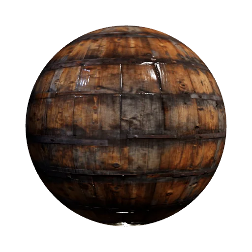 Material old wooden barrel — seamless wood PBR material preview