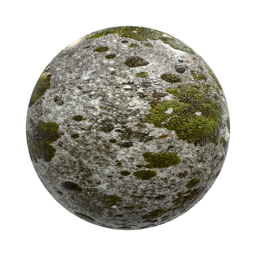 Realistic moldy and mossy hardened concrete — seamless stone PBR material preview