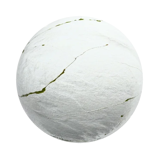 белый нежный камень со мхом расколотый с трещинанами на… — seamless stone PBR material preview