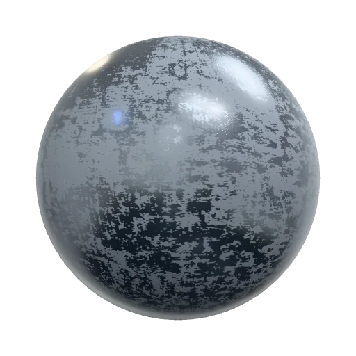 Worn painted gray steel panel, light industrial… — seamless metal PBR material preview