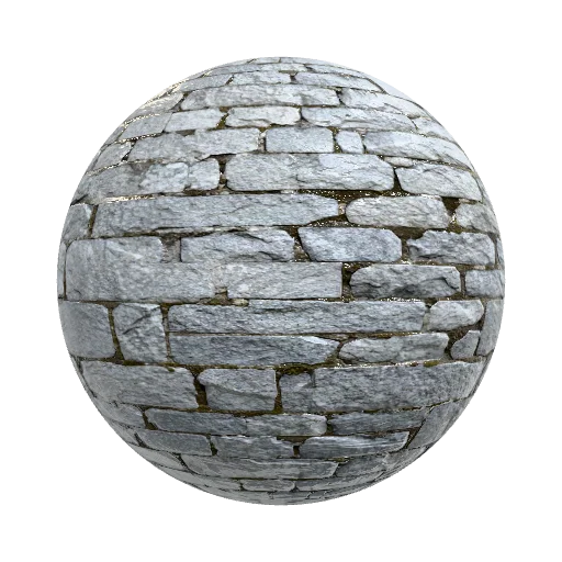 old weathered stone wall masonry, irregular grey… — seamless stone PBR material preview