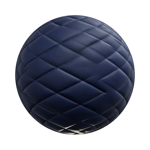 Luxury academy uniform fabric, seamless tileable texture, dark navy blue cloth, elegant quilted diamond pattern, fine stitched seams, subtle fabric weave visible, soft padding between diamonds, high-quality woven textile, realistic cloth material, uniform-grade fabric, clean surface, no symbols, no logos, no ornaments, no embroidery, no buttons, no dirt, no wrinkles, consistent pattern repetition, perfectly seamless edges, physically based rendering material, high detail, fabric roughness variation, textile microfibers, premium fantasy academy aesthetic, game-ready material, PBR texture, 4K quality. — seamless fabric PBR material preview