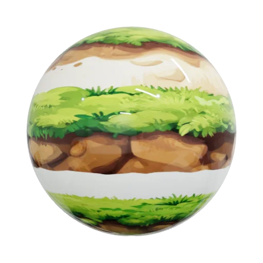 Create a stylized hand-painted 2D / 2.5D game material… — seamless organic PBR material preview