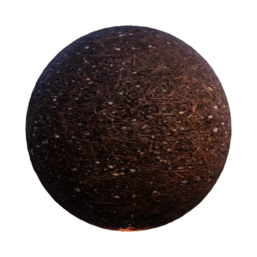 "ai_description": "A dark, earthy ground texture with… — seamless ground PBR material preview