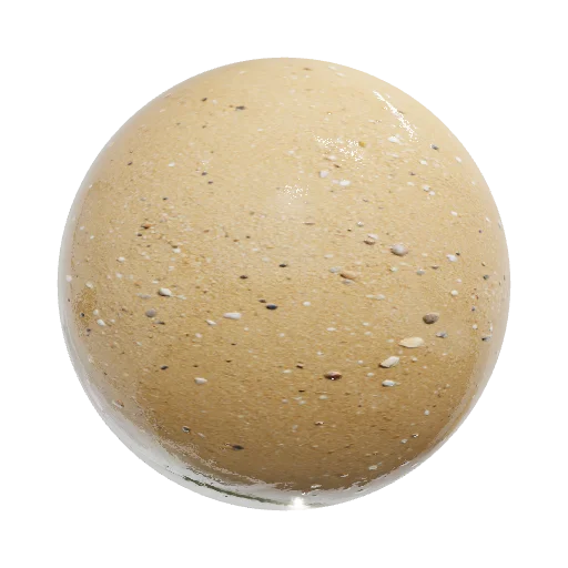 Beach sand mixed with small shell gravel, fine golden… — seamless ground PBR material preview