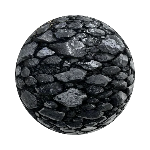 Photorealistic PBR texture of crushed bituminous coal… — seamless stone PBR material preview