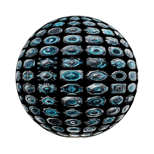 A set of sci-fi style decals featuring futuristic… — seamless other PBR material preview