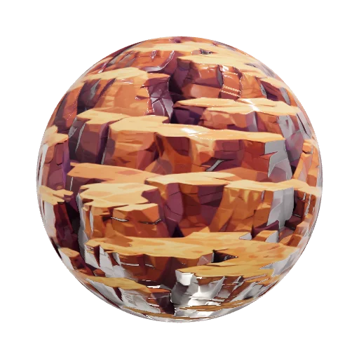 Create a desert rock texture for me in a stylized anime… — seamless stone PBR material preview