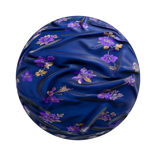 silk, seamless, glass blue, purple japanese-style… — seamless fabric PBR material preview