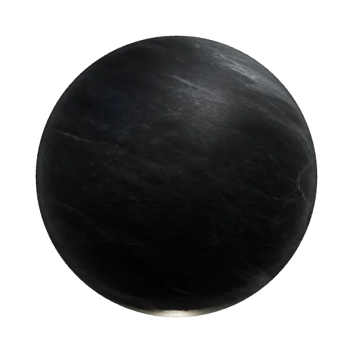 realistic polished black granite circular floor texture, natural mineral pattern — seamless stone PBR material preview