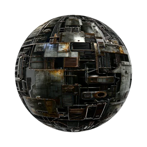 Photorealistic seamless PBR texture, Tsutomu Nihei… — seamless metal PBR material preview