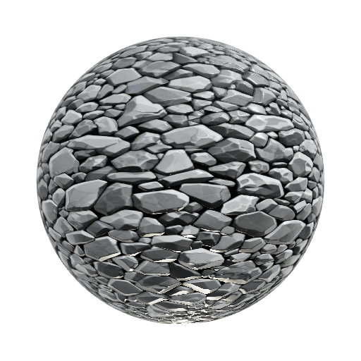 Toon shader, randomising gray rock — seamless stone PBR material preview