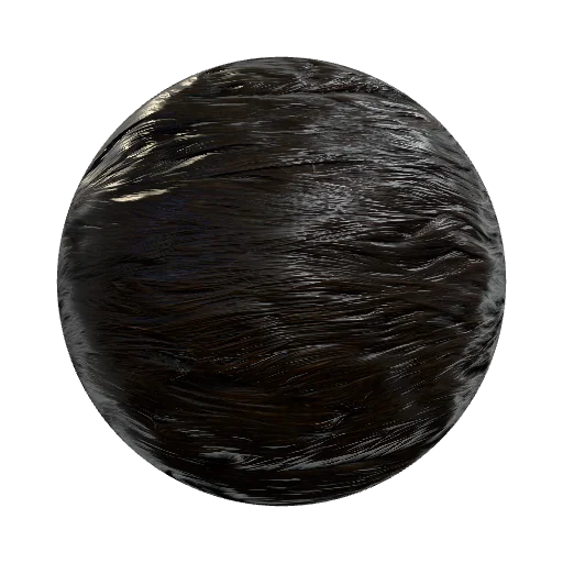 Promt: Macro shot of black cat fur texture, seamless… — seamless organic PBR material preview