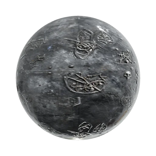 A highly detailed metallic texture inspired by the Warhammer 40,000 universe, featuring a rugged, battle-worn surface wi — seamless metal PBR material preview