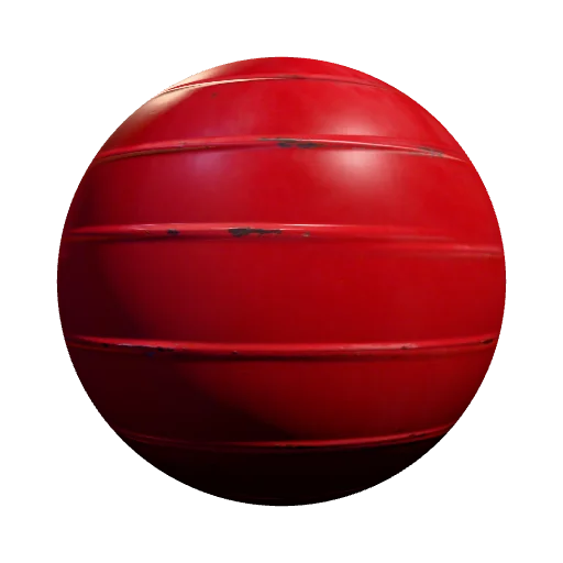 Create a material or texture of a red, moderately worn… — seamless metal PBR material preview