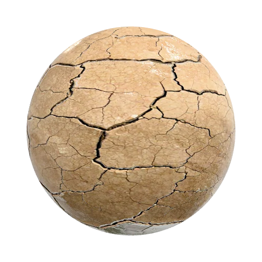 High-quality realistic cracked dry earth ground texture… — seamless ground PBR material preview