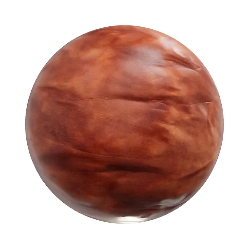 Tanned leather saddle, worn and cracked from heavy use — seamless organic PBR material preview