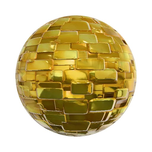Gold cartoon game texture — seamless metal PBR material preview