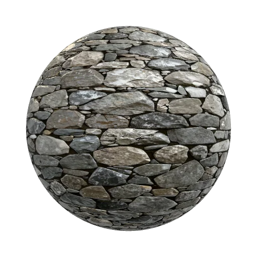 Seamless tileable PBR texture of old medieval stone… — stone PBR material preview