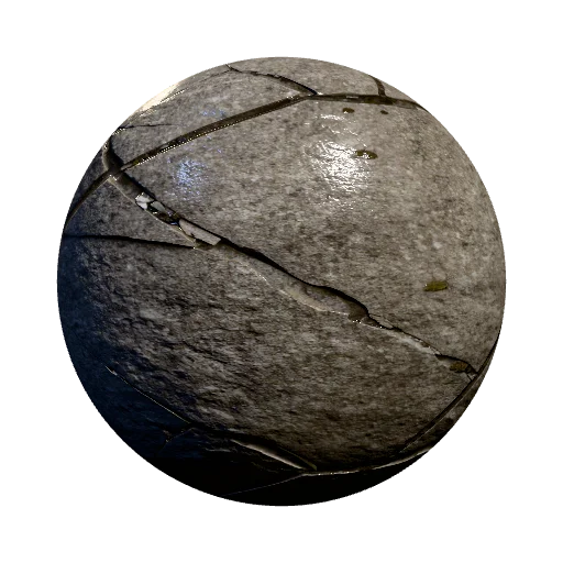 Seamless tileable PBR texture of heavily cracked… — stone PBR material preview