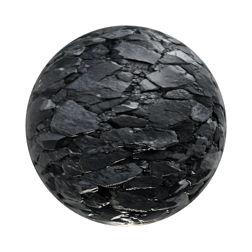 Hyperrealistic black basalt sharp rock material. PBR. — seamless stone PBR material preview