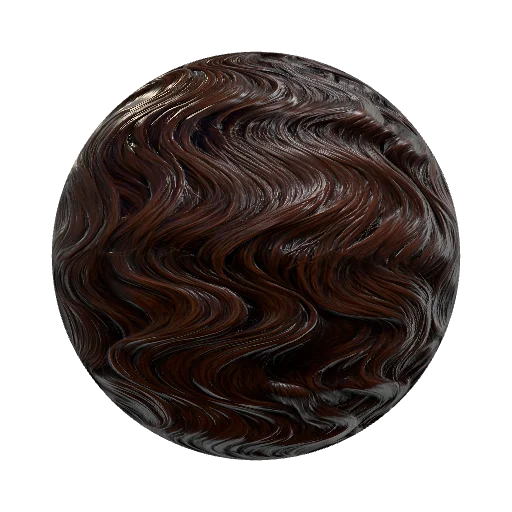 styled dark brown hair texture — seamless organic PBR material preview