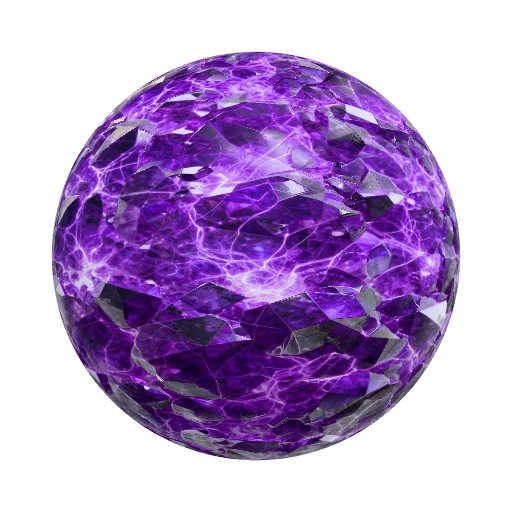 **Ancient guild energy crystal, neon-purple… — seamless stone PBR material preview