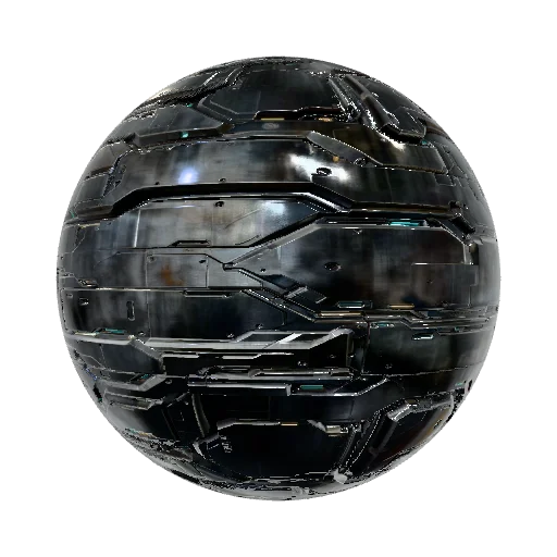 sci fy metal panel trim sheet for futuristic wall, add… — seamless metal PBR material preview