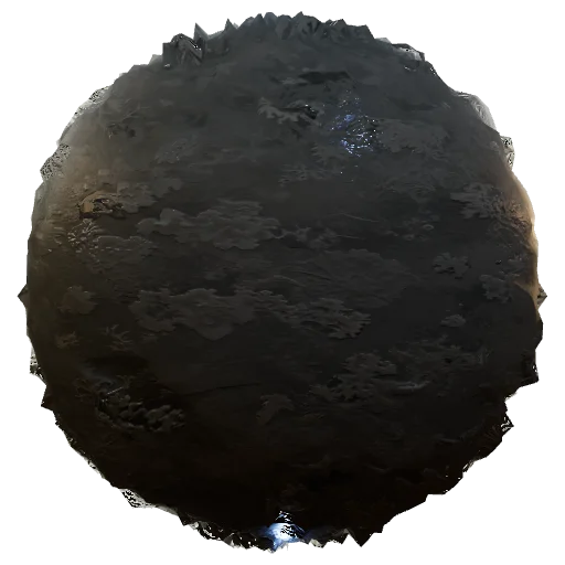 Stylized painterly pale lichen-bleached ground patch texture, hand-painted
RTS game texture, faded pale grey-green sun-b — seamless ground PBR material preview