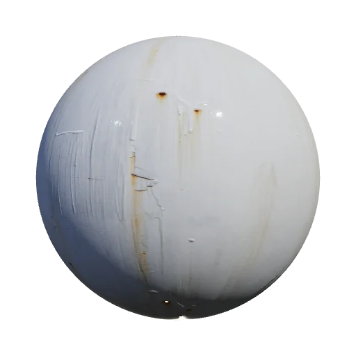 старая крашеная сталь в белый цвет с подтёками — seamless metal PBR material preview