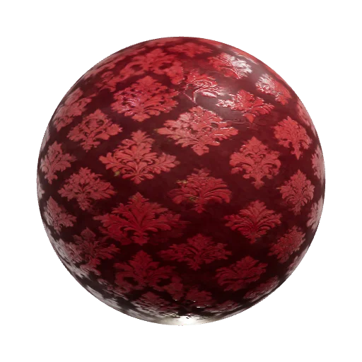 a cheap damask wallpaper that is very damaged and is red and gold. make SURE the — seamless fabric PBR material preview