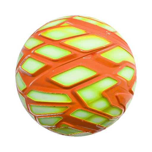 High-visibility safety orange plastic, vibrant lifebuoy… — seamless organic PBR material preview
