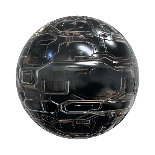 sci-fi mettalic texture hard trim surface — seamless metal PBR material preview