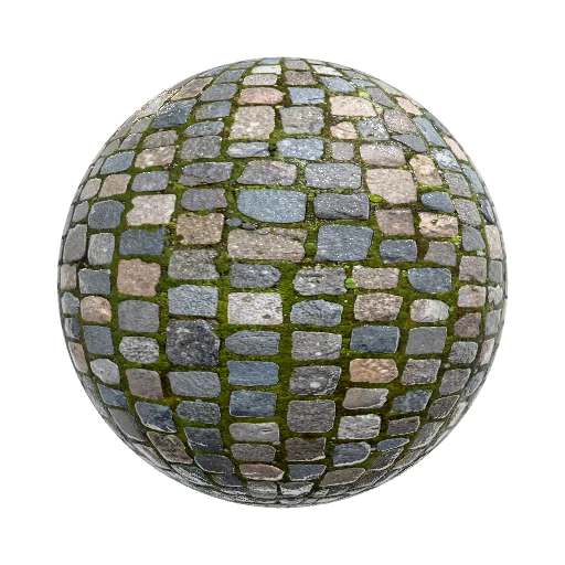 mossy cobblestone — seamless metal PBR material preview