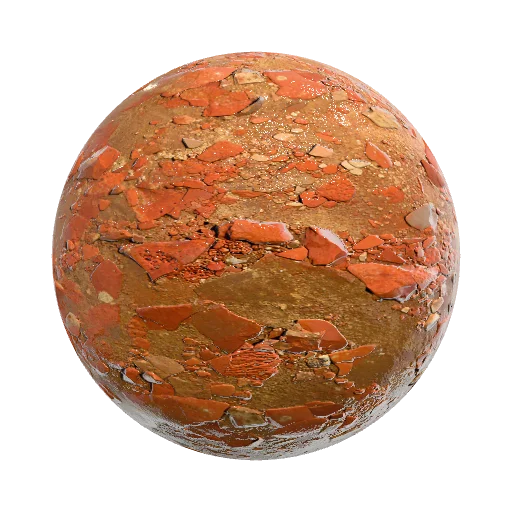 Realistic mars rocky ground — seamless ground PBR material preview